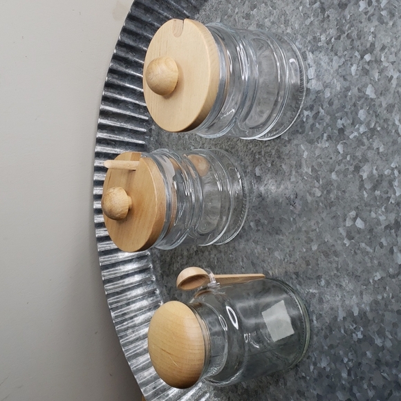 Hobby Lobby Kitchen 3 Glass Jars With Wooden Lids Poshmark